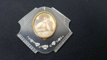 Load image into Gallery viewer, Vintage Cherub Angel Painting Miniature Original Art in Intaglio Frame Art Deco

