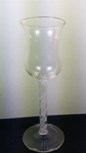 Load image into Gallery viewer, Vintage Wine or Cordial Glass with Twisted White Lattice Stem  Blown Glass Antique
