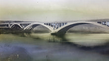 Load image into Gallery viewer, Vintage Bridge Landscape Panoramic Photograph Picture Sepia Black and White Early 1900&#39;s -  1930&#39;s Original Large Size
