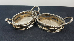 Vintage Miniature Baskets Silver Plated Metal Italian