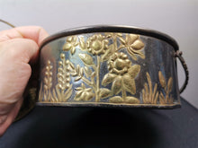 Load image into Gallery viewer, Vintage Nesting Baskets Bowls Brass Metal with Flower Relief Set of 3 Round 1940&#39;s Original
