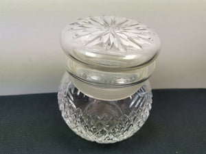 Vintage Edinburgh Crystal Glass Storage Jar with Top Lid Cut Glass Container Scottish Scotland