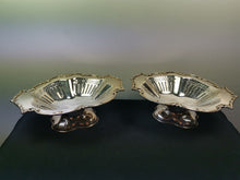 Load image into Gallery viewer, Vintage Footed Pedestal Fruit Compote Bowl Dishes Baskets Set of 2 Silver Plated Silverplated
