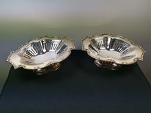 Load image into Gallery viewer, Vintage Footed Pedestal Fruit Compote Bowl Dishes Baskets Set of 2 Silver Plated Silverplated
