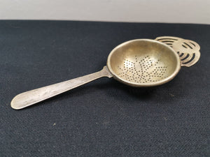 Vintage Tea Strainer Art Deco Silver Plated EPNS Made in England L.W.I. 1920's Original Overcup Over Cup