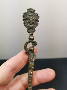 Antique Pickle Fork with Cherub Victorian 1800's Original Silver Plated Ornate