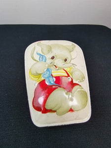Vintage Baby Elephant Tin Candy Box 1940's