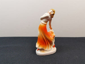 Vintage Flapper Lady Figurine Art Deco Ceramic Pottery 1920's Original