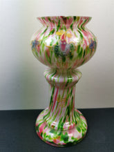 Load image into Gallery viewer, Antique Glass Flower Vase White Green and Pink Late 1800&#39;s Original Victorian
