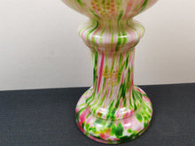 Load image into Gallery viewer, Antique Glass Flower Vase White Green and Pink Late 1800&#39;s Original Victorian
