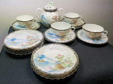 Load image into Gallery viewer, Antique Chinese Porcelain Tea Cups Saucers Plates and Ginger Jar Set Vintage Hand Painted
