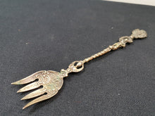 Load image into Gallery viewer, Antique Pickle Fork with Cherub Victorian 1800&#39;s Original Silver Plated Ornate
