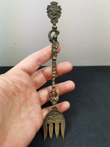 Antique Pickle Fork with Cherub Victorian 1800's Original Silver Plated Ornate