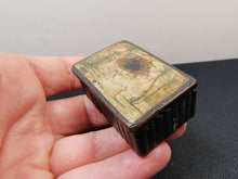 Load image into Gallery viewer, Antique Snuff Box Paper Mache Papier Mache with Illustration on Top 1800&#39;s Original
