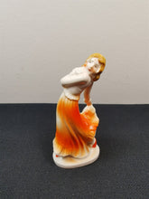Load image into Gallery viewer, Vintage Flapper Lady Figurine Art Deco Ceramic Pottery 1920&#39;s Original
