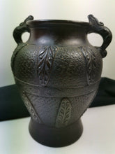 Load image into Gallery viewer, Antique Japanese Nippon Ceramic Pottery Vase Meiji Era Black Matte 1890 - 1920 Original

