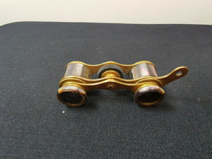 Antique Opera Glasses Binoculars Mother of Pearl and Brass Lorgnette Victorian 1800's Original
