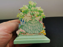 Load image into Gallery viewer, Vintage Crinoline Lady Matchbox Holder Stand Match Box Hand Painted Wood Wooden Hand Made Original 1920&#39;s - 1930&#39;s
