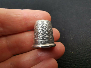 Antique Sterling Silver Thimble Charles Horner No 8 Chester England