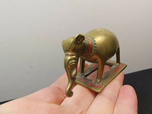 Antique Elephant Snuff Bottle Figural Figurine Bronze Brass Metal with Screw Trunk Lid Victorian Rare
