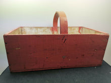 Load image into Gallery viewer, Antique Wood Basket Wooden Hand Painted Raspberry Pink Primitive Late 1800&#39;s - Early 1900&#39;s Original
