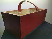 Load image into Gallery viewer, Antique Wood Basket Wooden Hand Painted Raspberry Pink Primitive Late 1800&#39;s - Early 1900&#39;s Original
