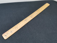 Load image into Gallery viewer, Vintage Wood Ruler Foot Inches Centimetres Wooden Rule Universal Woodworking Made in Birmingham England Measuring Tool Drawing Drafting

