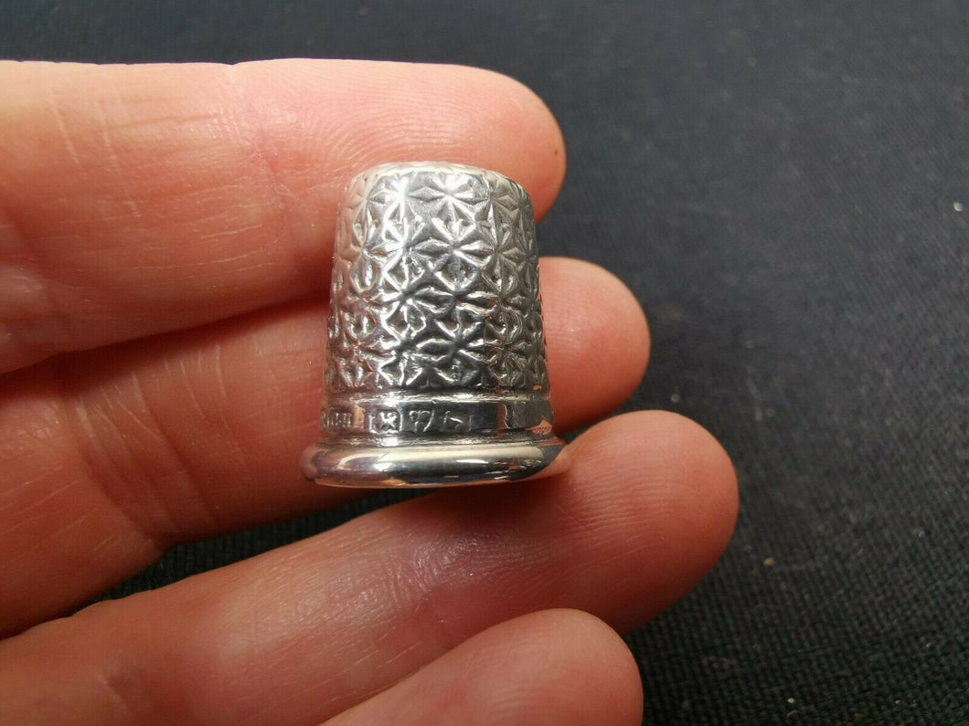 Antique Sterling Silver Thimble Charles Horner No 8 Chester England