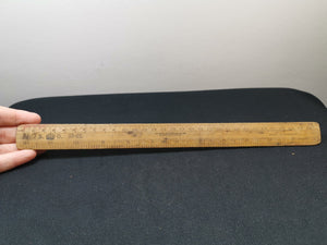 Vintage Wood Ruler Foot Inches Centimetres Wooden Rule Universal Woodworking Made in Birmingham England Measuring Tool Drawing Drafting