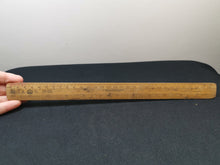 Load image into Gallery viewer, Vintage Wood Ruler Foot Inches Centimetres Wooden Rule Universal Woodworking Made in Birmingham England Measuring Tool Drawing Drafting
