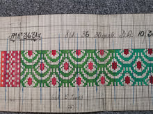 Load image into Gallery viewer, Antique Scottish Lace Pattern on Paper Hand Colored Victorian Original Late 1800&#39;s - Early 1900&#39;s Hand Made Art Red Pink Green and Orange
