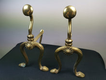 Load image into Gallery viewer, Antique Andiron Fire Dogs Fireplace Accessories Solid Brass Metal Victorian Original Firedogs Pair Set
