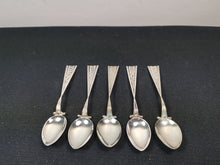 Load image into Gallery viewer, Vintage Art Deco Teaspoon Set of 5 EPNS Silver Plated 1920&#39;s - 1930&#39;s
