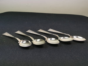 Vintage Art Deco Teaspoon Set of 5 EPNS Silver Plated 1920's - 1930's