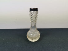 Load image into Gallery viewer, Antique Clear Cut Glass and Sterling Silver Posy Flower Vase 1800&#39;s Victorian Original Hallmarked
