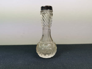Antique Clear Cut Glass and Sterling Silver Posy Flower Vase 1800's Victorian Original Hallmarked