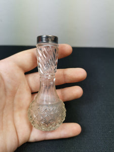 Antique Clear Cut Glass and Sterling Silver Posy Flower Vase 1800's Victorian Original Hallmarked