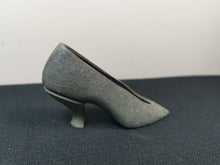 Load image into Gallery viewer, Vintage Ladies Heel Shoe Figurine Figure Sculpture 1920&#39;s - 1930&#39;s Original Silver Metal Shop or Store Display
