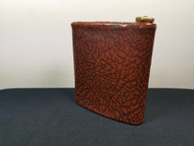 Load image into Gallery viewer, Vintage Hip Flask Bottle Faux Brown Leather and Metal Hand Made 1940&#39;s Original
