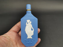 Load image into Gallery viewer, Antique Perfume Bottle Wedgwood Jasperware Blue and White with Art Nouveau Lady
