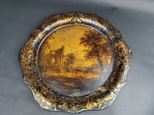 Load image into Gallery viewer, Antique Decorative Tray with Hand Painted Landscape Oil Painting in Center Georgian Late 1700&#39;s - Early 1800&#39;s Original Paper Mache
