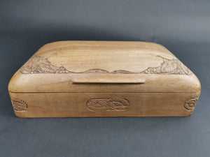 Vintage Jewelry or Trinket Box Carved Wood Wooden