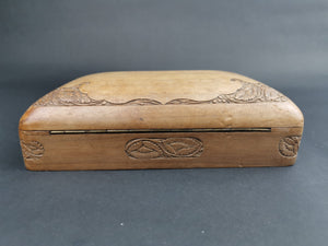 Vintage Jewelry or Trinket Box Carved Wood Wooden