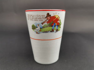 Vintage Cup Nursery Rhyme Child's Children's 1920's - 1930's Original Jack and Jill  and There Was a Little Man Ceramic Pottery
