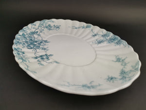 Antique Victorian Serving Platter Plate Blue and White Transferware Transfer Ware Colonial Pottery Flow Blue Clifford Made in England 1800's