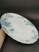 Load image into Gallery viewer, Antique Victorian Serving Platter Plate Blue and White Transferware Transfer Ware Colonial Pottery Flow Blue Clifford Made in England 1800&#39;s
