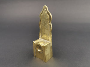 Antique Miniature Doll's Chair Queen's Throne Seat Stone of Destiny Gold Solid Brass Metal Doll House Furniture Figurine