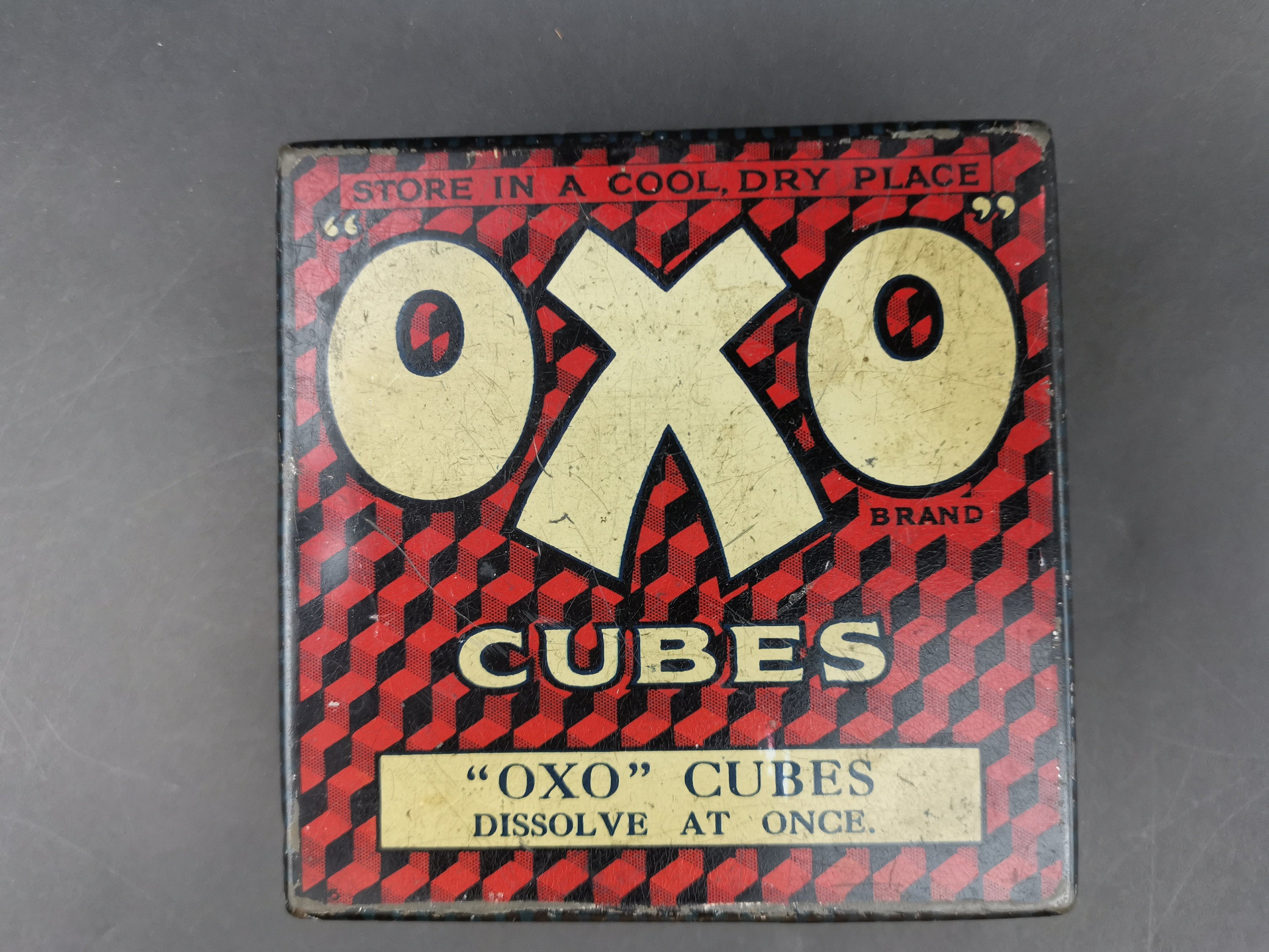 Red Oxo Tin, Storage Container, Vintage Oxo Cubes 