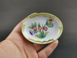 Vintage Herend Hungary Porcelain Ring or Jewelry Dish Bowl Hand Painted and Signed