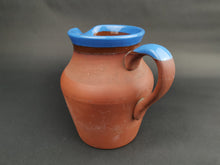 Load image into Gallery viewer, Antique Stoneware Pottery Pitcher Jug Late 1800&#39;s - Early 1900&#39;s Original Brown and Blue
